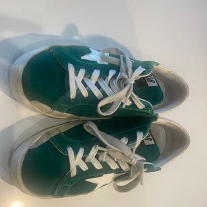 Golden Goose green velvet sneakers